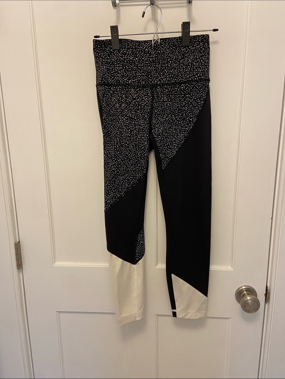 lululemon Black and White Asymmetrical High-Rise Leggings